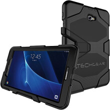 (Black) TECHGEAR G-SHOCK Case fits Samsung Galaxy Tab A 10.1" (SM-T580 Series) Heavy Duty Shock Proof Long Survival Protective Case with Stand