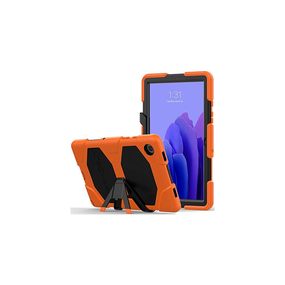 (Orange) TECHGEAR G-SHOCK Case Fits Samsung Galaxy Tab A7 10.4" 2022 / 2020 (SM-T500, T503, T505, T509) HEAVY DUTY Shockproof Case, Kids Schools Workm