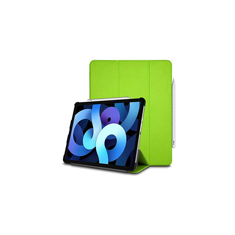 (Green) TECHGEAR iPad Air 5 / 4, 5th / 4th Generation Smart Case [Pencil Compatible] Slim Tri-fold Stand Cover with Corner Protection [Auto Wake / Sle