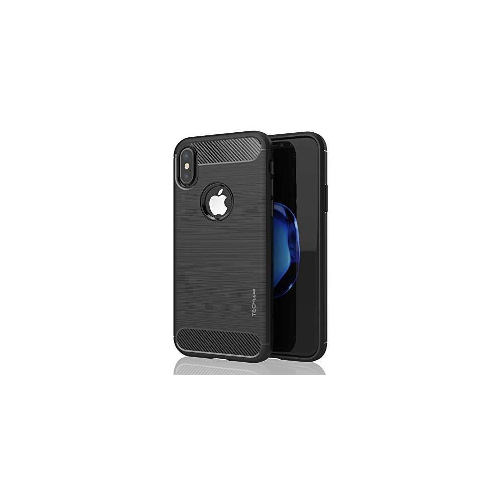 iPhone XS MAX Case - [Stealth Case] Flexible, Shockproof, Slim Fit, Soft TPU Protective Shell Cover with Carbon Fibre Design