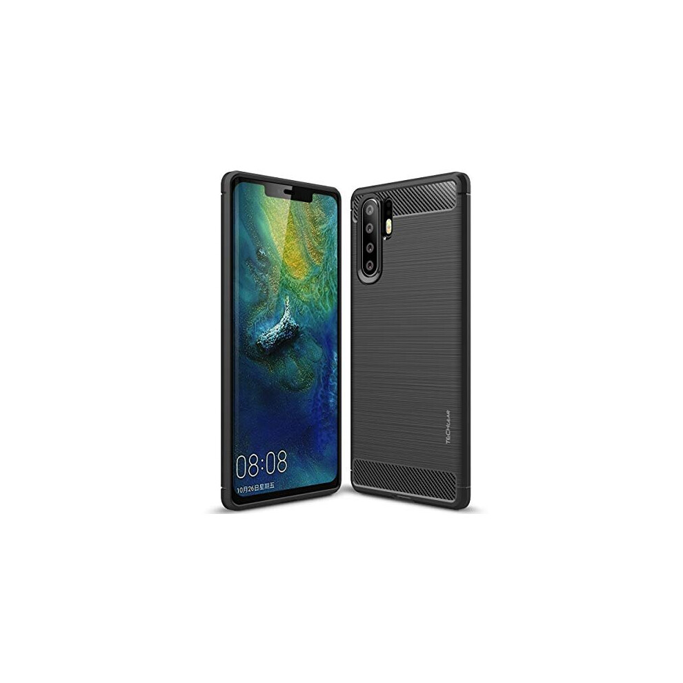 P30 Pro Carbon Fibre Case [Stealth Case] Flexible, Shockproof, Ultra Slim, Soft TPU Protective Shell Cover with Carbon Fibre Detailing