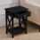 Living And Home Wooden Bedside End Table Nightstand Cabinet with Drawer Black 3