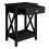 Living And Home Wooden Bedside End Table Nightstand Cabinet with Drawer Black 6