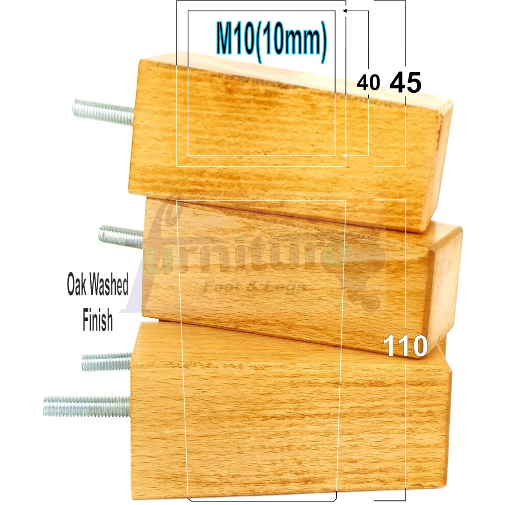 4X Replacement Furniture Legs Solid Wood 110Mm High Sofas Chairs Settee Cabinets Legs M10 Tsp2055-image-OPC-PBFFVF7-NEW