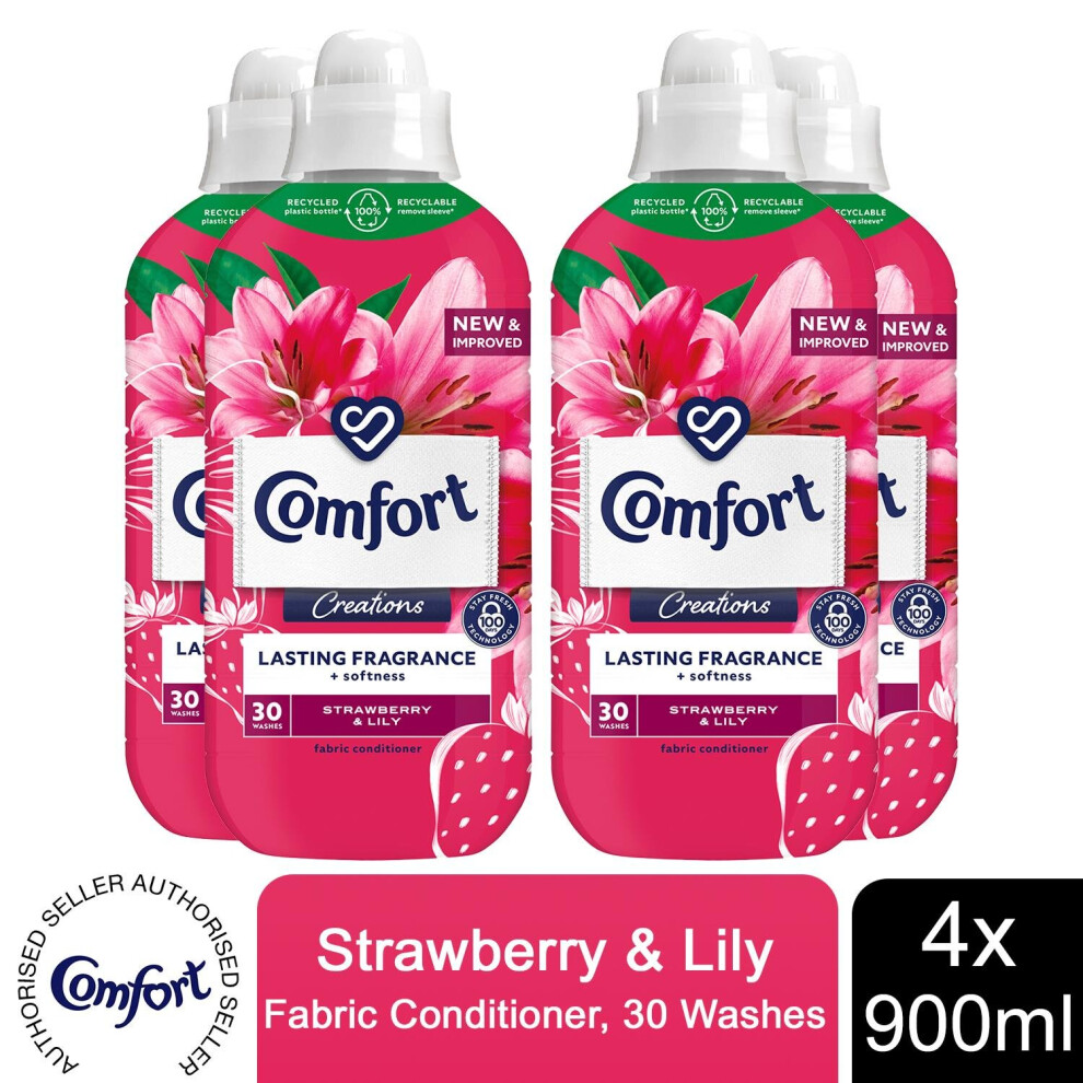 Comfort (Buy 4) Fabric Conditioner Strawberry & Lily, 30W
