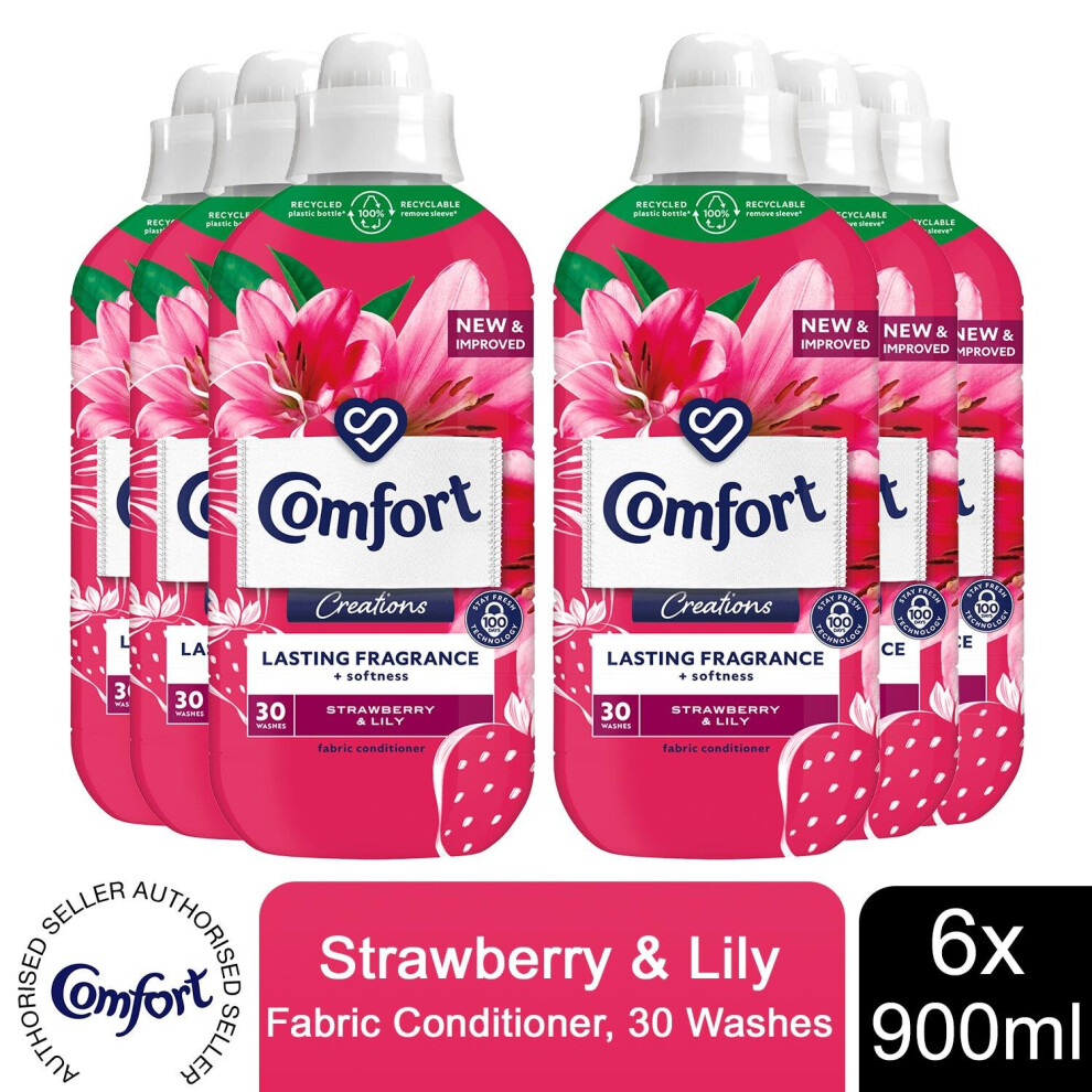 Comfort (Buy 6) Fabric Conditioner Strawberry & Lily, 30W