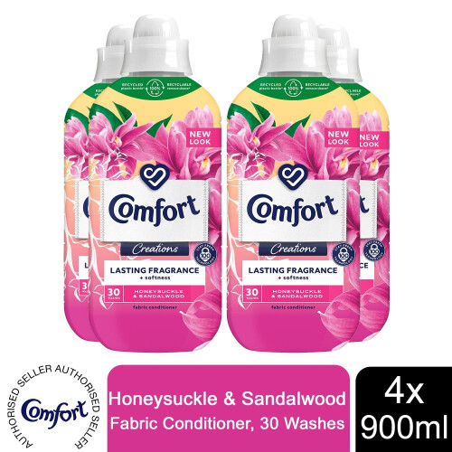 (Buy 4 - Honeysuckle & Sandalwood) Comfort Creation Fabric Conditioner, 30-wash