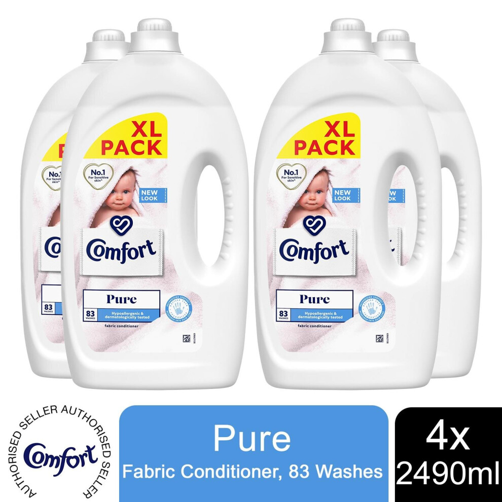 (Buy 4) Comfort Fabric Conditioner, Pure, 2490ml - 83W