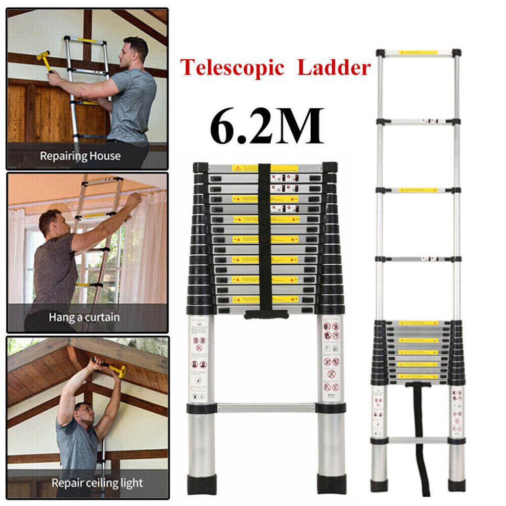 6.2M Heavy Duty Multi-Purpose Aluminium Telescopic Collapsible Ladder