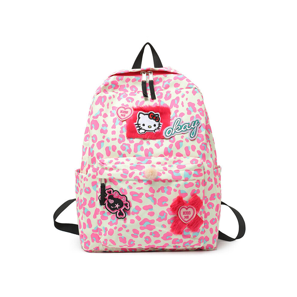 (Pink) Kitty Backpack Hello Large Capacity School Bag Outdoor Sports Leisure Travel