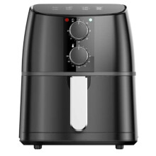 4L Air Fryer, Large 4L Oil Free Air Fryer for Home Use, Timer & Temperature Control, Non-stick Basket, Black