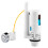 SPARES2GO Adjustable Dual Flush Toilet Valve Concealed Cistern with Push Button (1.5" / 2" Outlet, 300mm Cable) 12