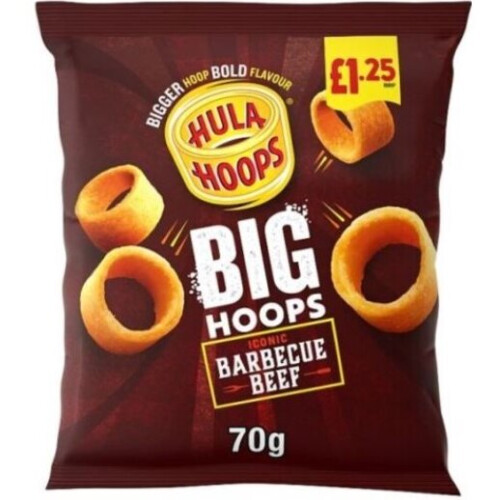 Hula Hoops Big Hoops Iconic Barbecue Beef Flavour 70g X 20
