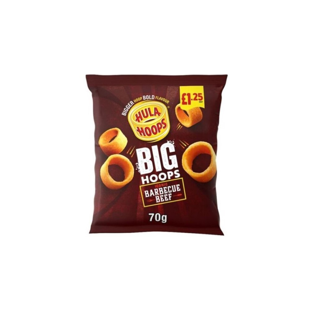 Hula Hoops Big Hoops Iconic Barbecue Beef Flavour 70g X 20