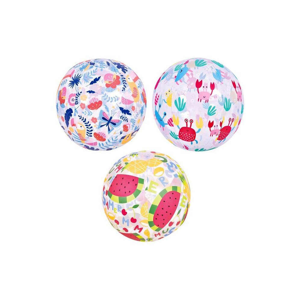 Childrens Inflatable Beach Ball 50cm Assorted Designs