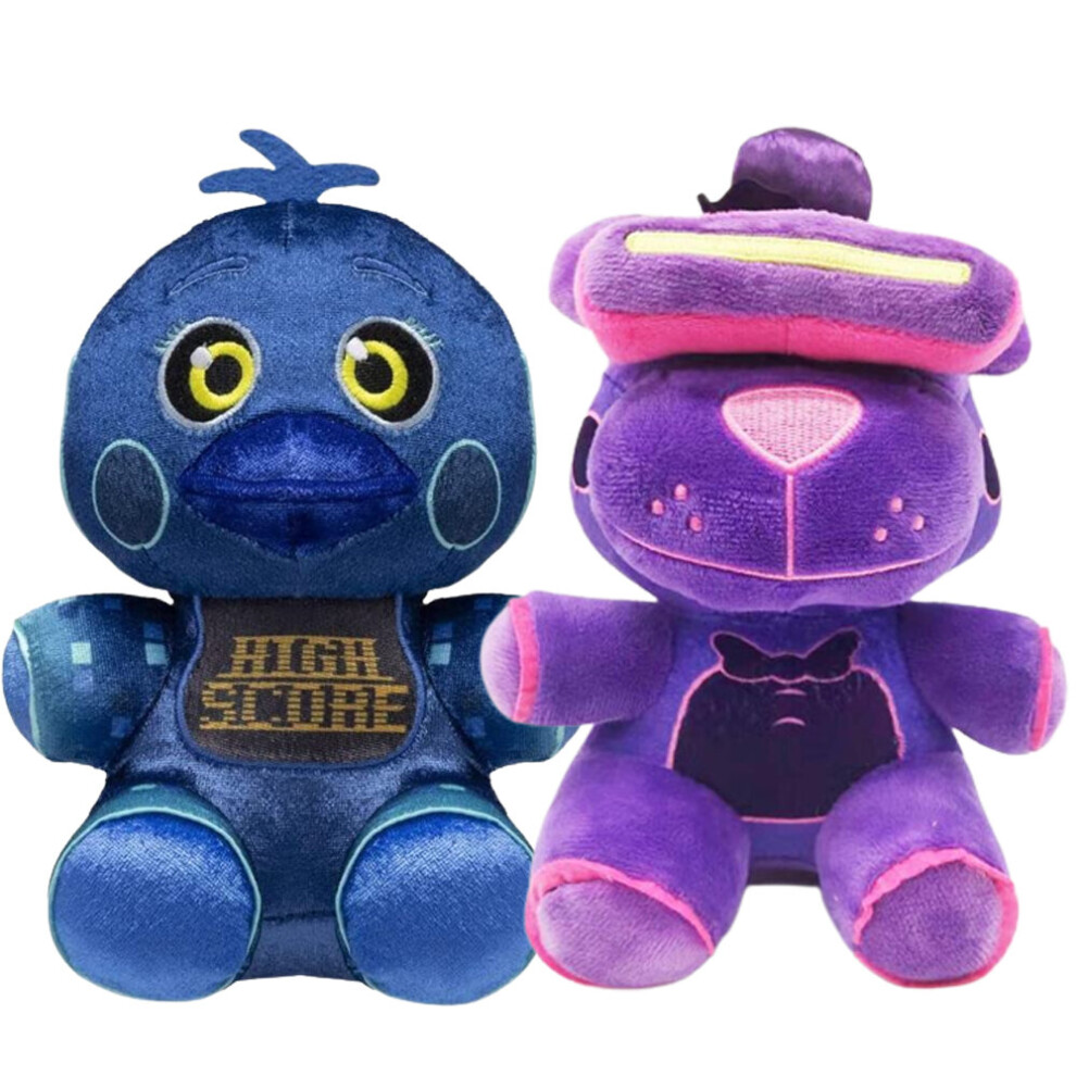 Bro International (2Pcs(B)) 2/1Pcs Fnaf Plush Toys Cartoon Freddy Fazbear Plushie Doll