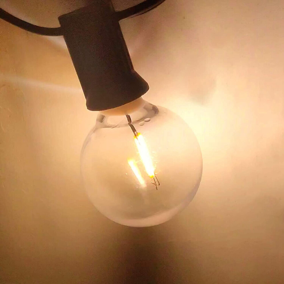 20 Pcs G40 LED Replacement Light Bulbs E12 Screw Base Shatterproof LED Globe Bulbs for Solar Warm