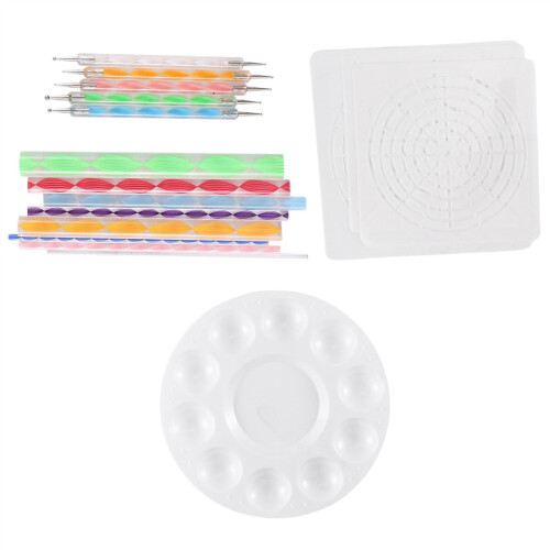 Mandala Dotting Stencil Tools Rock Painting Kit Ball Stylus Dotting Tools Include Stencil, Paint Tray (17 Pack) 2