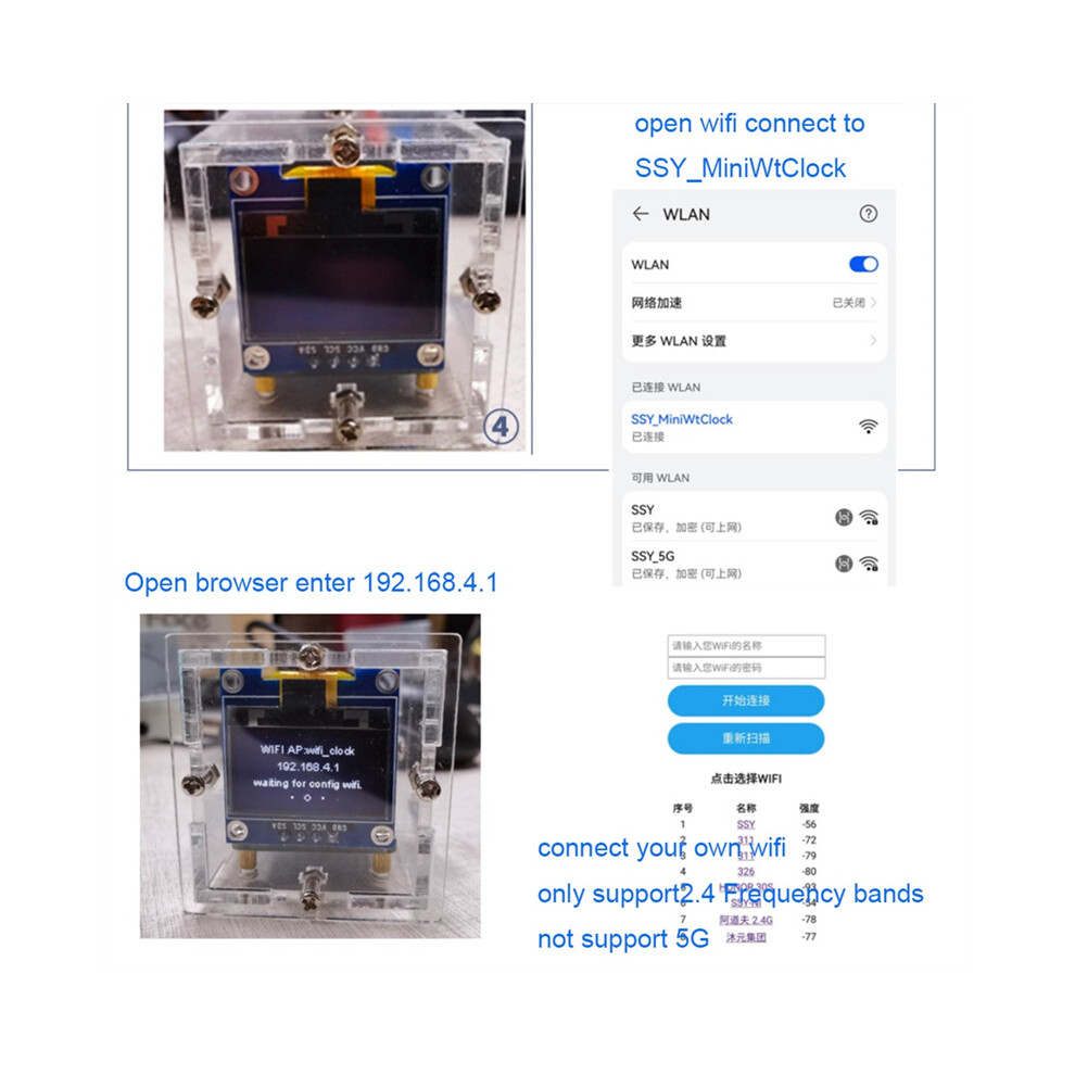 Esp8266 Diy Electronic Kit Mini Clock Oled Display Connect With Shell Diy Soldering Project 4762016947972