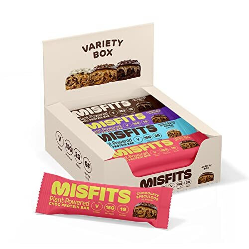 Misfits Vegan Protein Bar High Protein Low Sugar Gluten Free Plant Based Protein Bar 12 9214