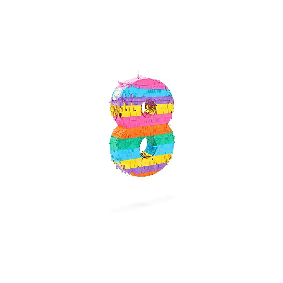 Petite pi   ata arc-en-ciel num   ro 8, fournitures de f   te pour huiti   me anniversaire, 29 x 16,5 x 7,5 cm