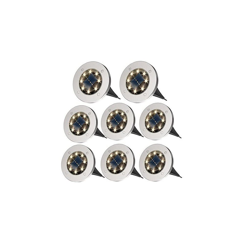 ZFITEI Solar Lights Outdoor Gardenï¼Deck Lights Solar Powered - 8 LED ï¼Outdoor Solar Ground Lights for Landscapeï¼Walkwayï¼Lawn ï¼Step