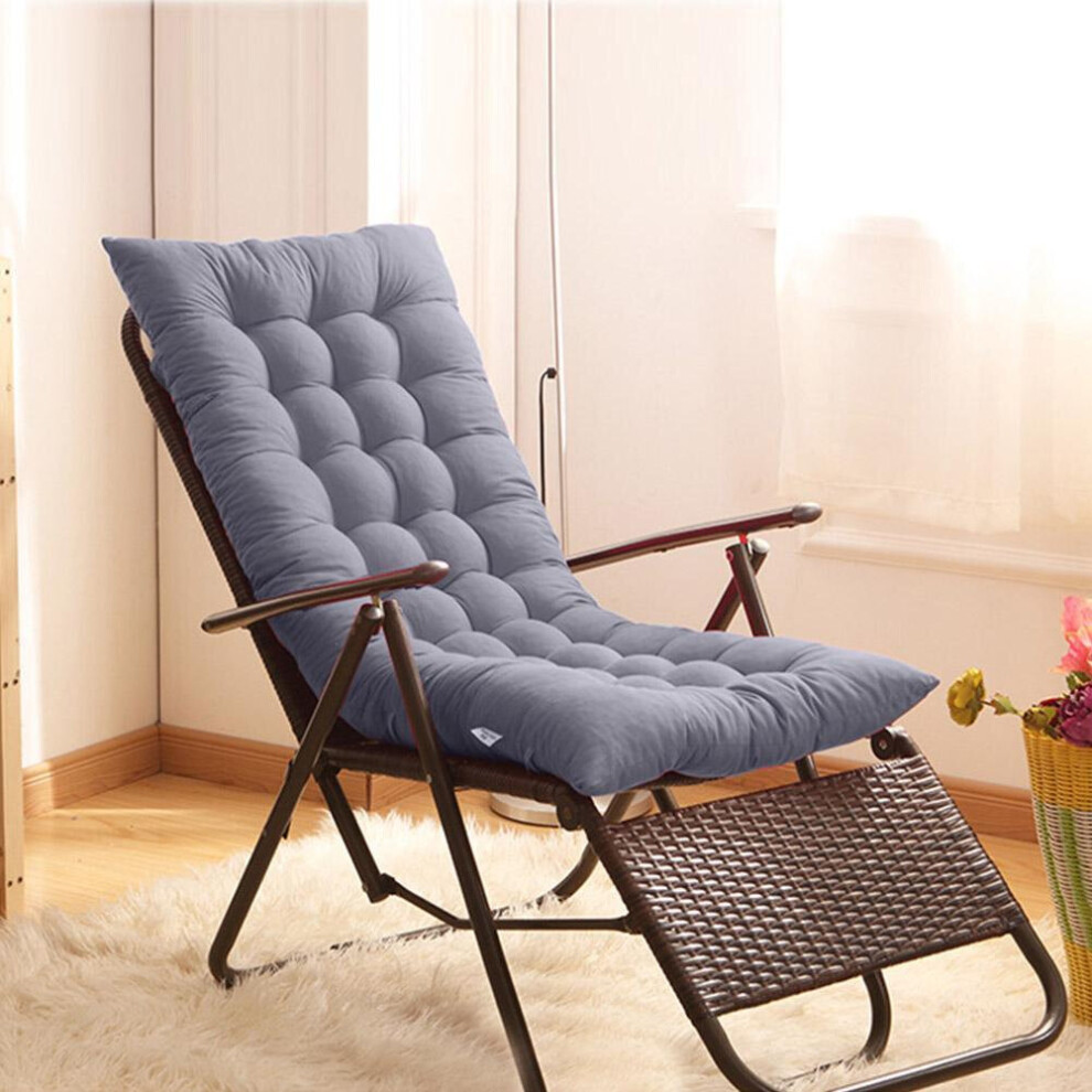 (Grey) 125cm Soft Comfortable Chaise Lounge Chair Cushion Pad