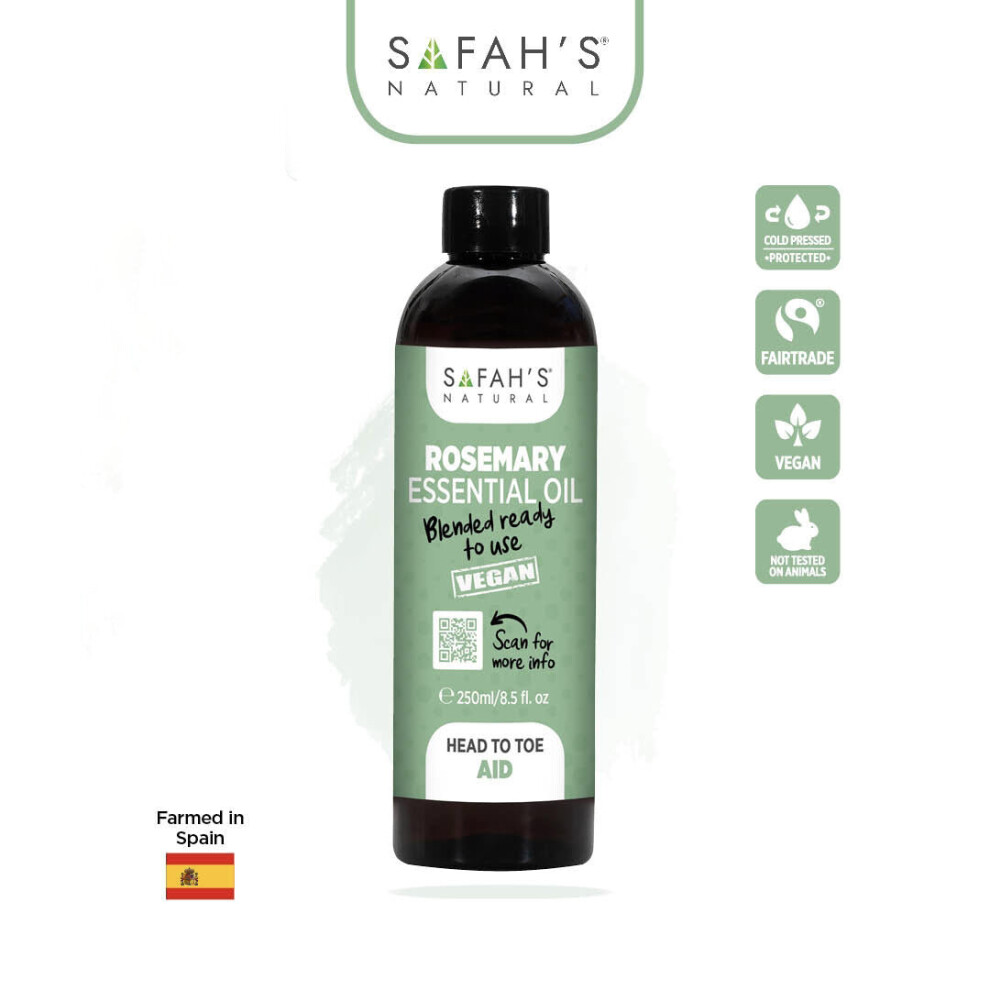 Safah's Natural Blended Rosemary Essential Oil Ready To Use 250Ml