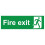 Fire exit running man right safety sign (L) - Self adhesive sticker - 600mm x 200mm 1