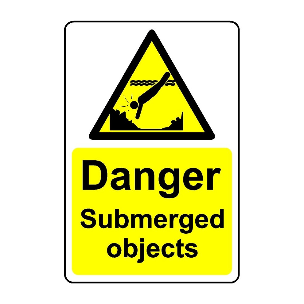 Danger submerged objects safety sign - 3mm Aluminium sign - 600mm x 400mm-image-OPC-PBGJTFB-NEW