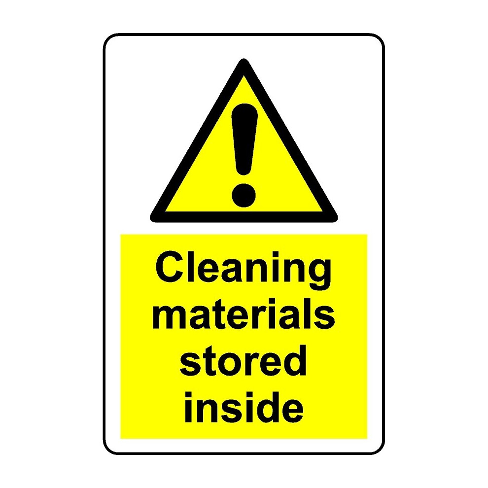 Cleaning  materials stored inside safety sign - 1mm Plastic sign - 100mm x 150mm-image-OPC-PBGJTCT-NEW