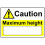 Caution maximum height blank safety sign - Self adhesive sticker - 400mm x 300mm 1