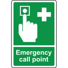 Emergency call point safety sign - 3mm Aluminium sign - 300mm x 200mm