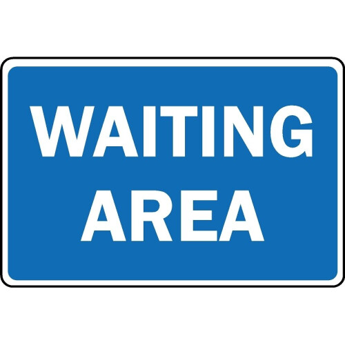 Waiting area safety sign - 3mm Aluminium sign - 400mm x 300mm on OnBuy
