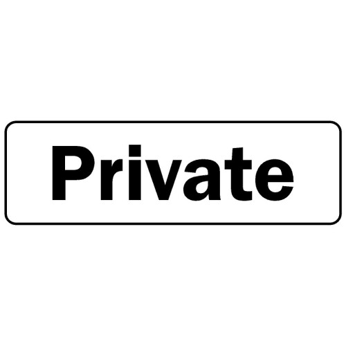 Private sign (L) - 1mm Plastic sign - 450mm x 150mm
