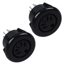 2X Female 5 Pin DIN Plug Panel Mounted Keyboard Adapter