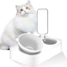 In 1 Kattenoren Vormige Kattenkom en Fles Dieren Drinkdispenser Voeder Fontein