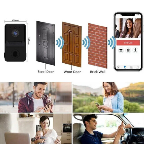 Wireless WiFi Video Doorbell With Chime Real-time Intercom 2
