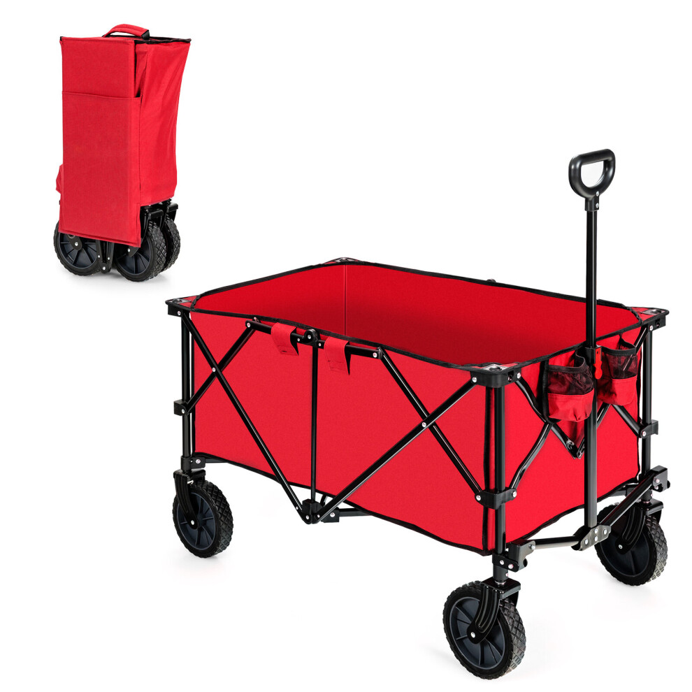 Collapsible Folding Wagon Cart Utility Garden Trolley Shopping Cart