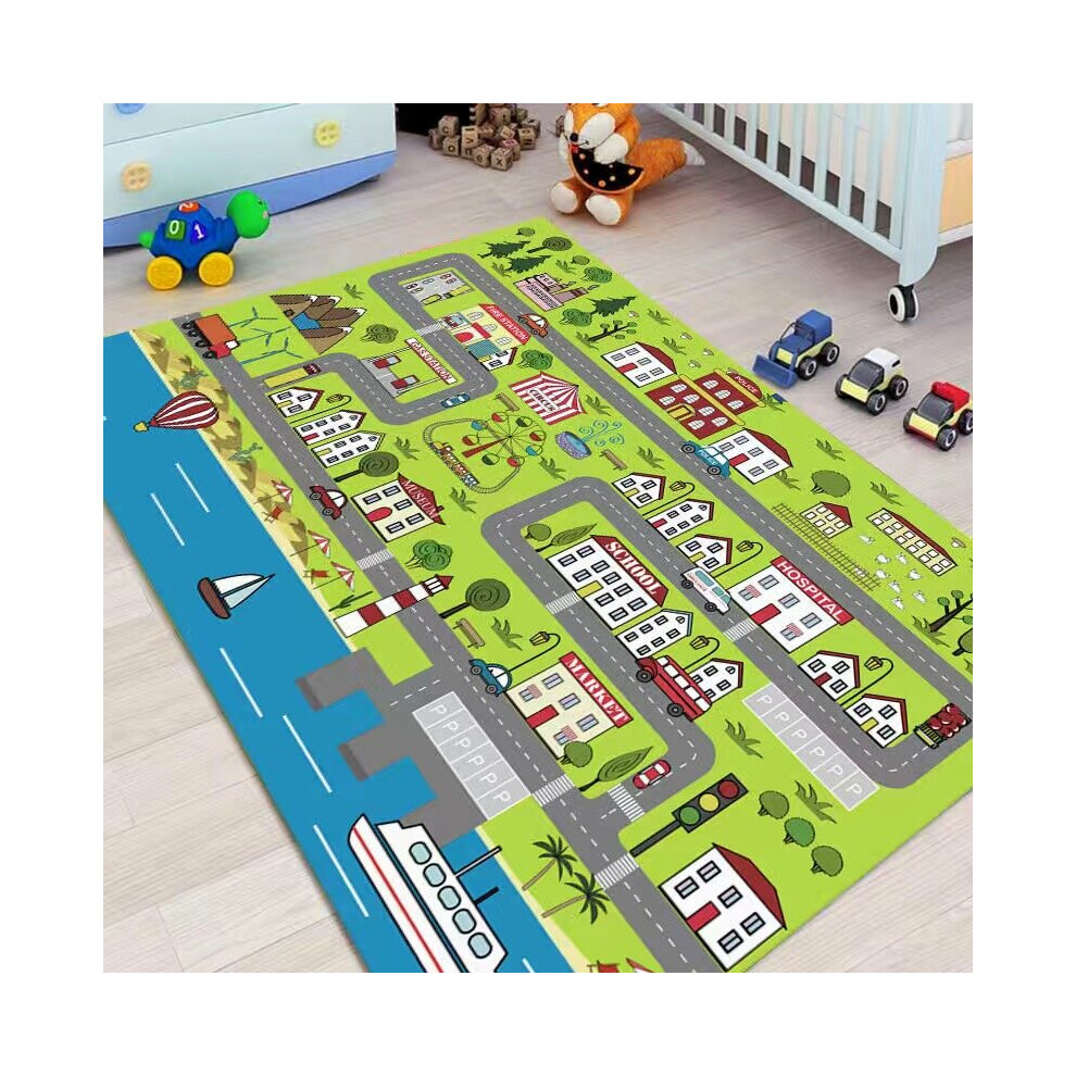(11) 140/220Cm Children's Play Crawl Mat Road Traffic Route Map Carpet Living Room Sofa Coffee Xylfly