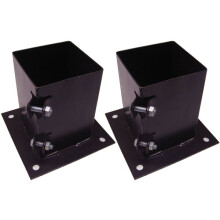 x2 4" Bolt Down Bolt Grip Fence Supports - 100MM Post Timber Holder Like Metpost