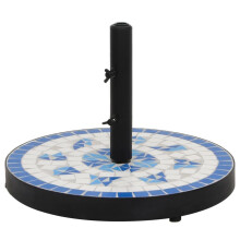 (blue and white, round) vidaXL Parasol Base 12 kg Outdoor Patio Umbrella Holder Garden Parasol Holder