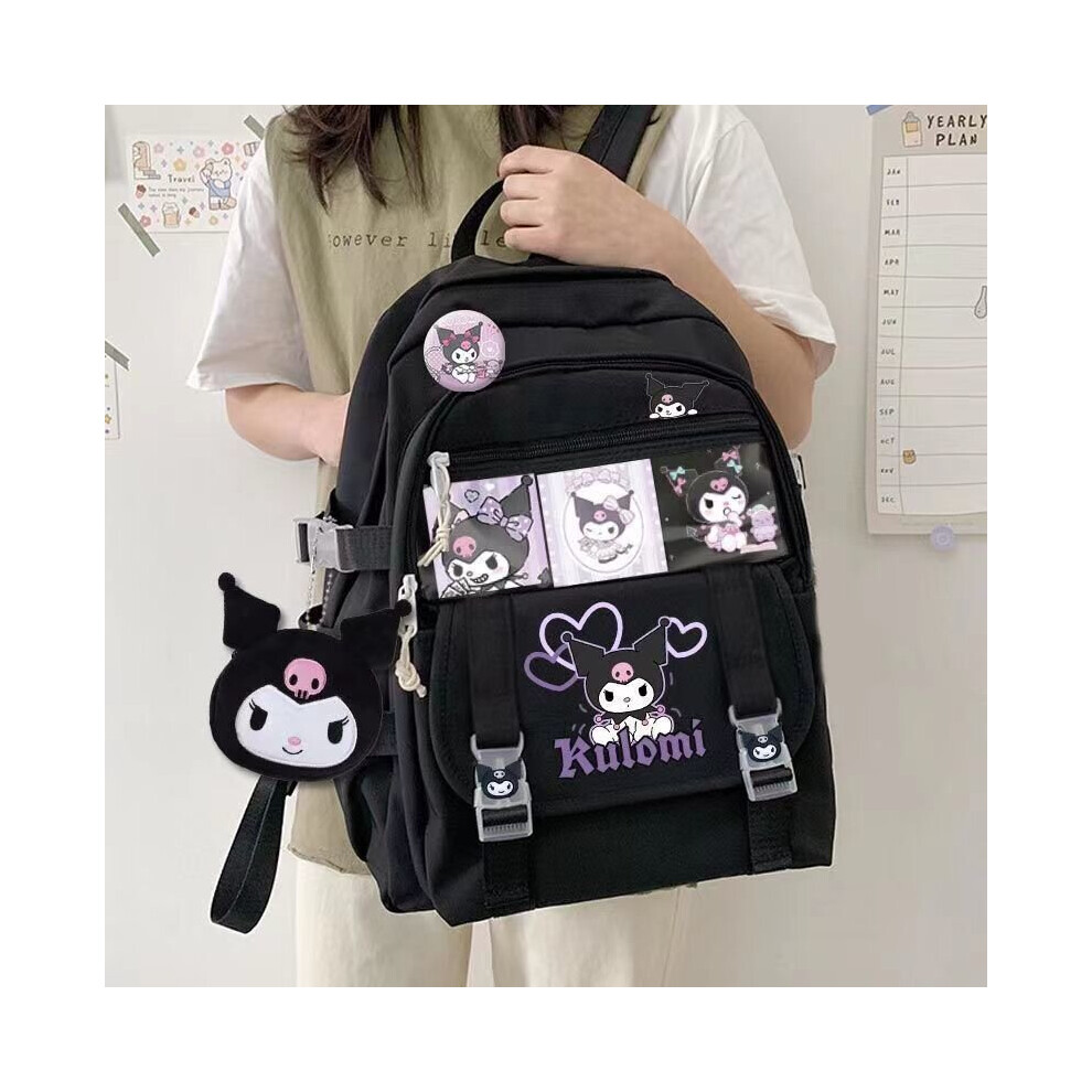 (Kuromi) Cinnamoroll Melody Kuromi Purin Backpack Large Capacity Schoolbag Kid Gift Girl