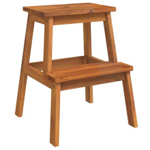 vidaXL Solid Acacia 2-Step Stool - Oil Finish, 40x38x50 cm, 160 kg Capacity, Model 153333