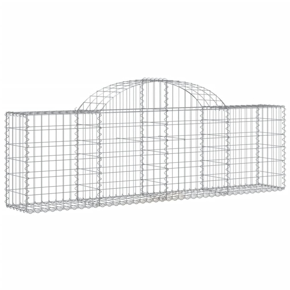 Vidaxl (200 X 30 X 60/80 Cm/ 1 Pcs) Arched Gabion Basket Stone Basket Gabion Retaining Wall Galvanised Iron