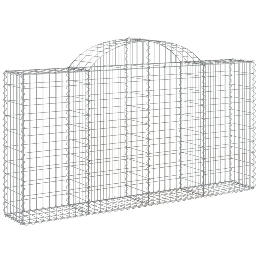 vidaXL Arched Gabion Basket 200x30x100/120 cm Galvanised Iron - Image 2