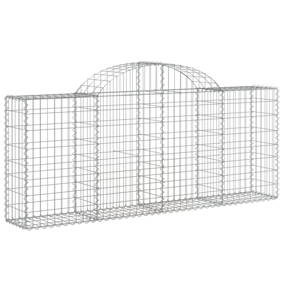Vidaxl (200 X 30 X 80/100 Cm/ 1 Pcs) Arched Gabion Basket Stone Basket Gabion Retaining Wall Galvanised Iron