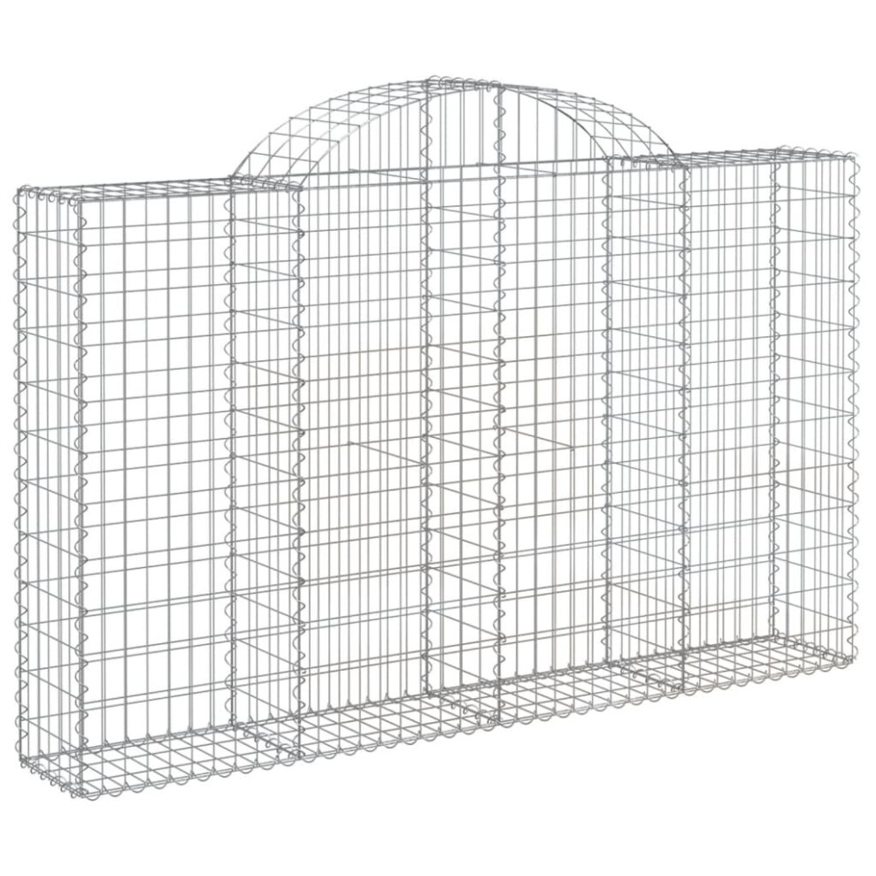 Vidaxl (200 X 30 X 120/140 Cm/ 1 Pcs) Arched Gabion Basket Stone Basket Gabion Retaining Wall Galvanised Iron