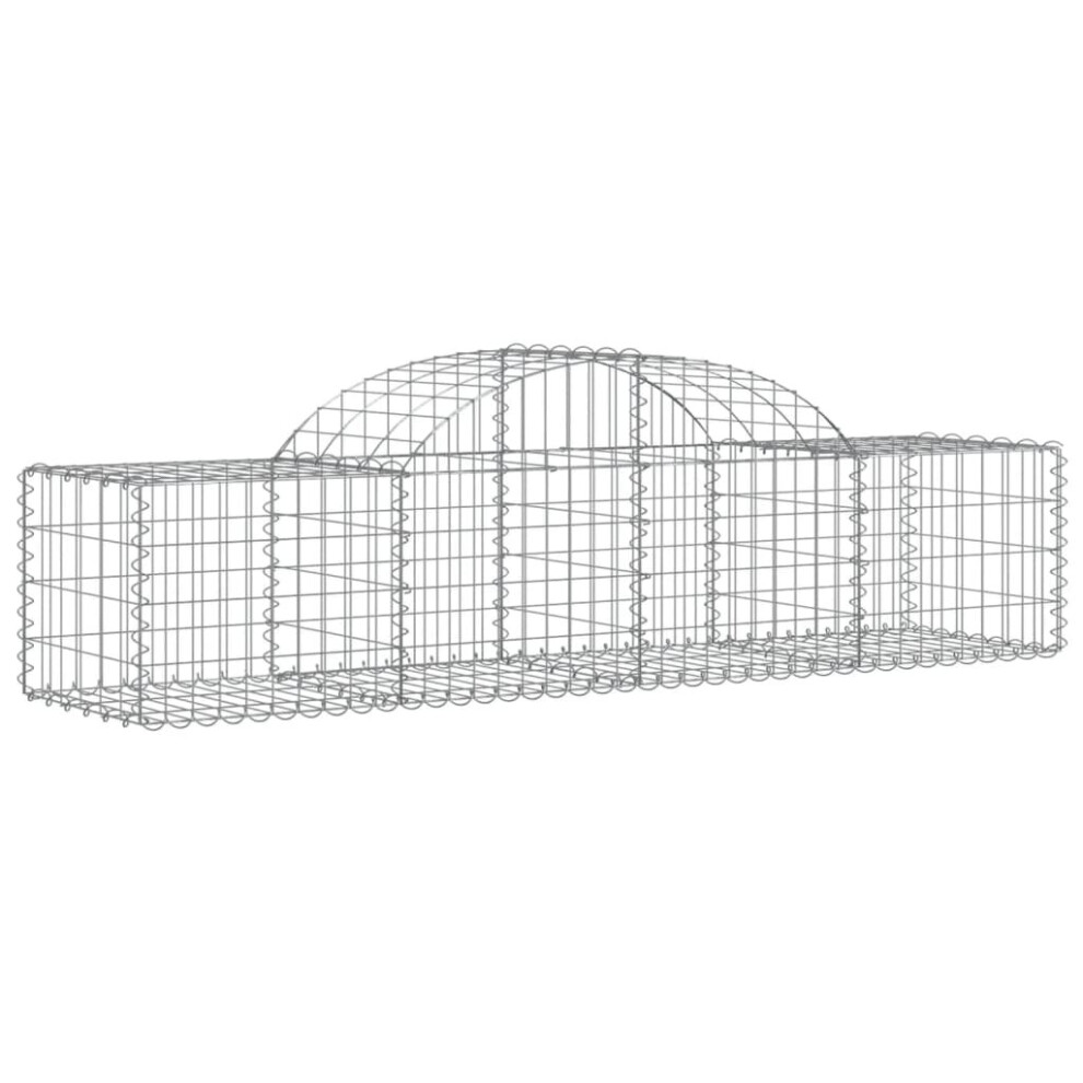 Vidaxl (200 X 50 X 40/60 Cm/ 1 Pcs) Arched Gabion Basket Stone Basket Gabion Retaining Wall Galvanised Iron