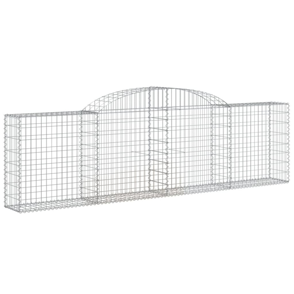 Vidaxl (300 X 30 X 80/100 Cm/ 1 Pcs) Arched Gabion Basket Stone Basket Gabion Retaining Wall Galvanised Iron